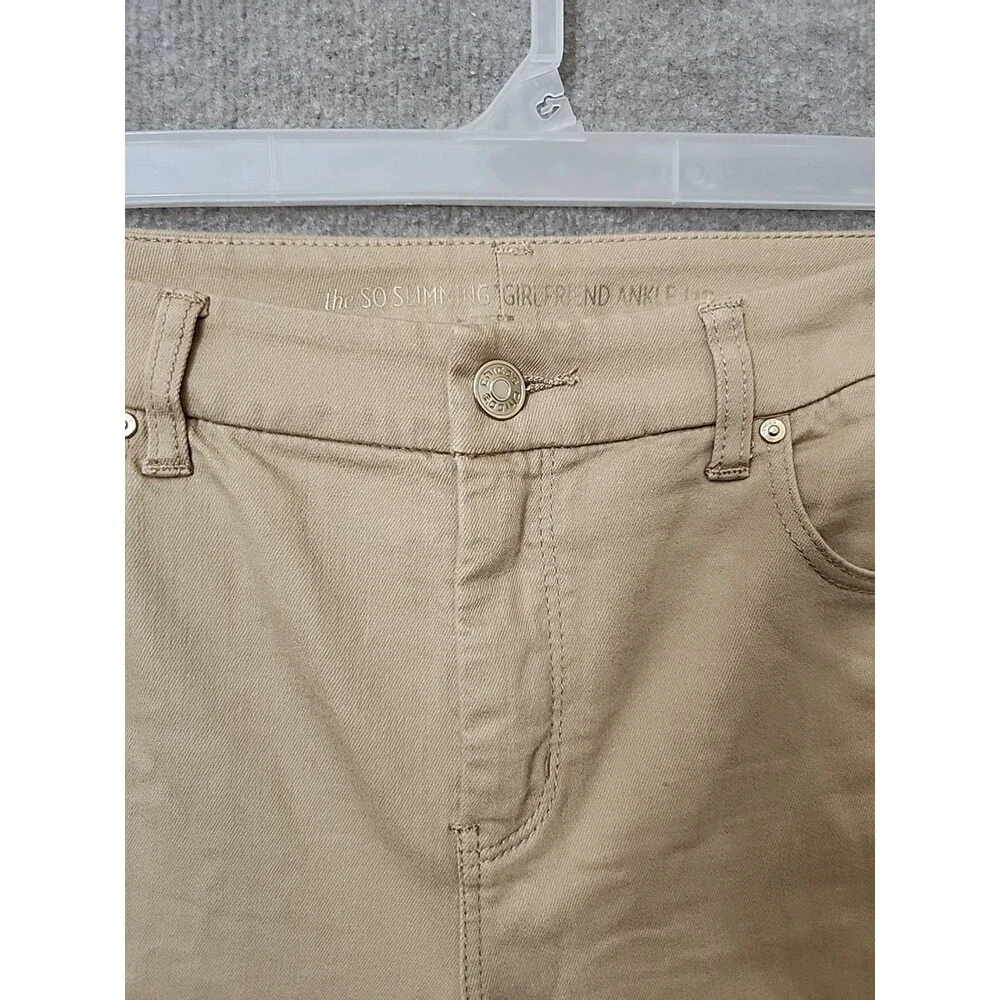 Chicos So Slimming Girlfriend Ankle Jeans Womens 1 US 8 Tall Tan Brown Stretch_3
